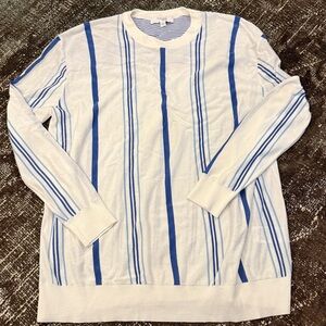 Thakoon White and Blue Crewneck Sweater